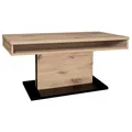 Produktbild: Couchtisch - schwarz matt - Viking Oak - 2 Fächer Sofatisch Wohnzimmertisch