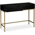 Produktbild: Relaxdays Konsolentisch, 2 Schubladen, Sideboard Flur, Wohnzimmer, Ablagetisch Holzoptik, HBT 80x110x40 cm, schwarz/gold