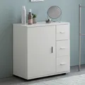 Produktbild: FineBuy Badschrank FB52416 Midischrank Weiß Badezimmerschrank Matt Kommode