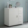 Produktbild: FineBuy Badschrank FB52416 Midischrank Weiß Badezimmerschrank Matt Kommode