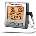 Produktbild: ThermoPro Digitales Fleischthermometer Grillthermometer Bratenthermometer Ofenthermometer mit Timer und Hinterbeleuchtung Temperaturbereich bis 300°C Küchenthermometer für BBQ Grill Smoker