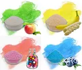 Produktbild: 4x 500g = 2 Kg Aromazucker Set mit Geschmack Apfel Banane Bubble Gum Blaubeere farbiger Zucker für Zuckerwatte
