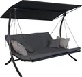 Produktbild: Angerer Freizeitmöbel GmbH Hollywoodschaukel Swing Smart - Gartenschaukel Made in Germany - Schaukel zum Sitzen, Liegen und Entspannen - inklusive Bett-Funktion - einfache Montage (Grau)