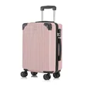 Produktbild: yonsly Trolley Reisekoffer, Rollkoffer Handgepäck, Kabinenkoffer Hartschalenreisekoffer Travel Suitcase mit 4 Rollen 360°, Zahlenschloss, Weicher Gummigriff (M, Roségold)