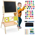 Produktbild: Mamabrum doppelseitige Lerntafel mit Magnet- und Kreidetafel aus Holz klappbar