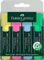 Produktbild: FABER-CASTELL 154804 - Textmarker Set TL 48, 4er Etui, Neon Farben, mit langlebiger Keilspitze, Strichbreite 1-5 mm, nachfüllbar