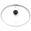 Produktbild: GRÄWE Glasdeckel mit Edelstahlring Ø 28 cm inkl. Dampfaustritt, spülmaschinengeeignet, Topfdeckel, Pfannendeckel, Universaldeckel, hitzebeständiger Deckel