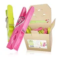Produktbild: Luna® Wäscheklammern Plastik 50 Stück - Made in Austria - Wäscheklammer aus recycelten UV beständigen Kunststoff - Klammern ohne Abdruck - Clothespins - 100% Farbecht - Nachhaltig - Kluppen mit Box