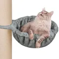 Produktbild: HAPPYPET Universal XXL Liegemulde für Kratzbaum Ø 45 cm - Schlafmulde für große Katzen, Maine Coon, Stabil bis 20 kg Traglast, Hängematte, Katzenliege, Katzenmulde, Grau