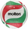 Produktbild: Molten V5M2000 Volleyball, Pro Trainingsball, weiches Synthetik-Leder, maschinengenäht, weiß/grün/rot, Größe 5, Paketeinheit 24