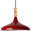 Produktbild: Schlichte Q-förmige Pendelleuchte Rot Titel – Vintage Kronleuchter E27 Ø35 cm für Wohnzimmer, Schlafzimmer oder Esszimmer