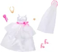 Produktbild: Barbie Puppenkleidung Barbie Fashions, Barbie-Mode, Set mit Braut-Outfit, für Barbie-Puppe am Hochzeitstag