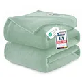 Produktbild: WAVVE Kuscheldecke 220x240 cm Salbeigrün Decke – Flauschige Fleecedecke, Große Warme Sofadecke & Wohndecke, Weicher Sofaüberwurf & Bettüberwurf für Couch und Bett