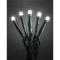 Produktbild: Konstsmide 6340-120 Micro LED Lichterkette, gefrostet, verschweißt, 10 warm weiße Dioden, 30V Innentrafo, dunkelgrünes Kabel