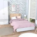 Produktbild: Le Quai Des Affaires - Loft-bett 90x190 Cm + Bettkasten / Weiß & Gebleichte Eiche/ 192x94x75 Cm