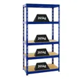 Produktbild: PROREGAL® Schwerlastregal Robustes Lagerregal TIGER 180x90x45cm Fachlast 265kg 5 Ebenen Blau, Stabiles Garagenregal Kellerregal Lastenregal Lagerregal Steckregal