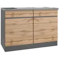 Produktbild: Held Spülenunterschrank, Graphit, Eiche Wotan, Holzwerkstoff, 1 Fächer, 120x86x60 cm, Küchen, Küchenmöbel, Küchenschränke, Küchenunterschränke