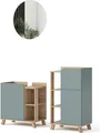 Produktbild: Vicco Badmöbel-Set Karen, 3 Teile, mit Midischrank, Sonoma/Blau-Grau