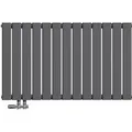 Produktbild: Emke Heizkörper 63x100cm 730W Anthrazit Flach Paneelheizkörper Horizontal Einlagig Badheizkörper