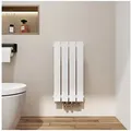 Produktbild: EMKE Heizkörper Anthrazit/Weiß Einlagig Flach Design Paneelheizkörper Breite: 30cm, Vertikal, Mittelanschluss 210W für 3qm Raum weiß 30 cm x 60 cm