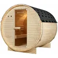 Produktbild: Artsauna Outdoor Fasssauna Spitzbergen 180 - 6 Kw Ofen, Saunasteine & Zubehör - Saunafass Aus Fichtenholz - Gartensauna - 4 Personen