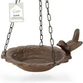 Produktbild: wildlife home Vogeltränke hängend I Vogelfutterspender zum Aufhängen Garten, Balkon I Vogelbad frostsicher aus Gusseisen, Wassertränke für Vögel, Wildvögel