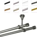 Produktbild: Gardinenstange Vorhangstange 19 mm mit Endkappen, einfache Montage,  Decke, 2-läufig, Antik Stahl, 240 cm