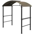 Produktbild: Outsunny 1,1 x 2,3m BBQ Grillpavillon mit Haken, Grillüberdachung Wetterfester Gartenpavillon mit Polyesterdach, 2 Seitenablagen, für Grills bis 100 cm, Stahl, Khaki