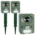 Produktbild: Exbuster 2er-Set Ultraschall-Solar-USB-Tierschreck, Blitzlicht, PIR-Sensor,IP44
