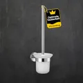 Produktbild: Bürstenking WC Garnitur, Toilettenbürste mit Halter, matt gebürsteter Edelstahl, Klobürste für Wandmontage, Bürstenkopf mit 73 mm Durchmesser, Badezimmer WC Garnitur, Teil der Serie 190