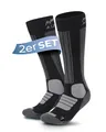 Produktbild: Alpenwert MERINO Skisocken [2 PAAR] für Herren, Damen und Kinder, 35-38, 39-42, 43-46 warme Skistrümpfe Wintersocken Skifahren/Snowboarden DE/NL/SE/PL, Numerisch, 35, 38, Regular, Regular, Schwarz