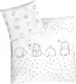 Produktbild: Julius Zöllner Kinderbettwäsche Igelchen, in 100x135cm passt in Babybetten von 70x140cm und 60x120cm, Renforcé, 2 teilig, mit kleinem Igel, 80x80 cm für Wiegen, Stubenwagen und Kinderwagen