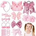 Produktbild: 24 Pcs Mädchen Haarschmuck Set,Rosa Haarschmuck Schleife Baby Haargummis