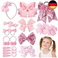 Produktbild: 24 Pcs Mädchen Haarschmuck Set,Rosa Haarschmuck Schleife Baby Haargummis