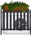 Produktbild: Verkleidung für Klimaanlage/Wärmepumpe HWC-K58, Abdeckung Schutzgitter Pflanzenregal, Metall 80x90x39cm grau