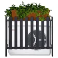 Produktbild: Mendler Verkleidung für Klimaanlage/Wärmepumpe HWC-K58, Abdeckung Schutzgitter Pflanzenregal, Metall 80x90x39cm - grau