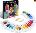 Produktbild: The Best Crafts Acrylfarben Set, Satz von 24 farbe 12ml Tuben, Grundlegende und