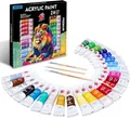 Produktbild: Acrylfarben Set, Satz von 24 farbe 12ml Tuben, Grundlegende und Metallische F...