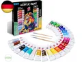 Produktbild: TBC The Best Crafts Acrylfarben Set, Satz von 24 farbe 12ml Tuben, Grundlegende