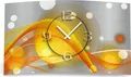 Produktbild: Abstrakt gelb orange Designer Wanduhr modernes Wanduhren Design leise kein ticken dixtime 3DS-0048