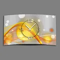Produktbild: dixtime Abstrakt gelb orange Designer Wanduhr modernes Wanduhren Design leise kein Ticken 3DS-0048