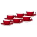 Produktbild: Ritzenhoff & Breker DOPPIO Kaffeetasse mit Untertasse 200 ml 6er Set - Rot