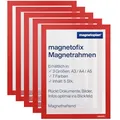 Produktbild: magnetoplan magnetofix Magnetrahmen, 5 Stück, rot| Format: A4 | Magnethaftender Rahmen für Dokumente + Bilder | Magnetischer Inforahmen für Büro, Schule, Lager + Werkstatt