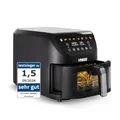 Produktbild: Princess SlimFry Airfryer, 8L Fassungsvermögen, 2000W, 8 Programme, Digitales Touchscreen, Einstellbare Temperatur, Sichtfenster, Automatische Abschaltung, Spülmaschinenfest, 182257