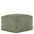 Produktbild: Icon Amara Hocker, Salbeigrün, Flauschiger Cord Stoff, Sitzsack Cord, Sitzpuff, Pouf Hocker mit Füllung, Fußhocker für das Wohnzimmer, Deko Wohnzimmer