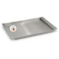 Produktbild: Feuerfest 123 GmbH Servierplatte Edelstahl Serviertablett medium 40x30cm, (Rostfreier, hygienischer Edelstahl, 100 % Made in Germany), Als Servierplatte, Partyplatte, Küchentablett oder Anrichteplatte 30 cm x 40 cm