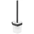 Produktbild: Emco Loft Toilettenbürstengarnitur 051513300 schwarz, Kristallglas satiniert, Wandmodell