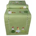 Produktbild: texpot Tischdecke Tischläufer Stickerei verrückte Hühner Ostern (1-tlg) quadratisch | 40 cm x 140 cm