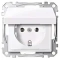 Produktbild: Merten MEG2311-0325 Schutzkontakt-Steckdose mit Klappdeckel, Steckklemmen, aktivweiß glänzend, System M - Weiß