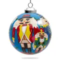 Produktbild: SIKORA Nussknacker Weihnachtskugel Innenglasmalerei besonderer Christbaumschmuck Ornament von innen handbemalt D: 10 cm - K10-15